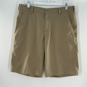 NIKE GOLF DRI-FIT HYRID 10.5 STRETCHY FIT TACKY WAISTBAND TAN GOLF SHORTS 32